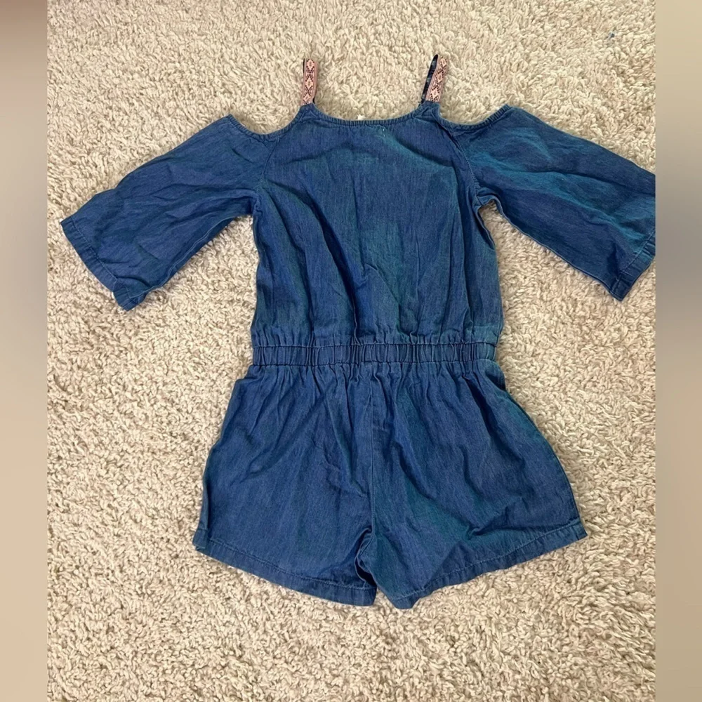 Kids Size 6 Jessica Simpson Blue Denim Romper NWT